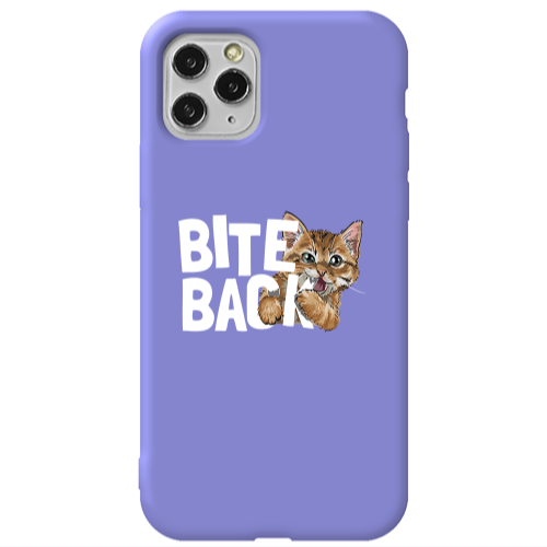 Apple iPhone 11 Pro bitte back cat Purple Colored Silicone TPU Θήκη