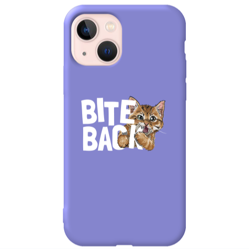 Apple iPhone 13 bitte back cat Purple Colored Silicone TPU Θήκη