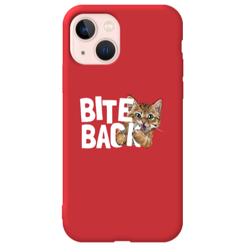 Apple iPhone 13 bitte back cat Red Colored Silicone TPU Θήκη