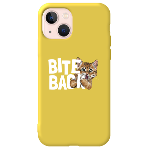 Apple iPhone 13 bitte back cat Yellow Colored Silicone TPU Θήκη