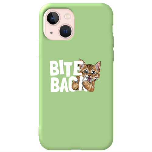 Apple iPhone 13 bitte back cat Light Green Colored Silicone TPU Θήκη