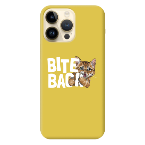 Apple iPhone 13 Pro Max bitte back cat Yellow Colored Silicone TPU Θήκη