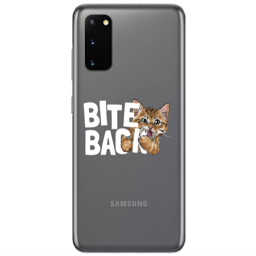 Samsung S20 bitte back cat Transparent Silicone TPU Θήκη