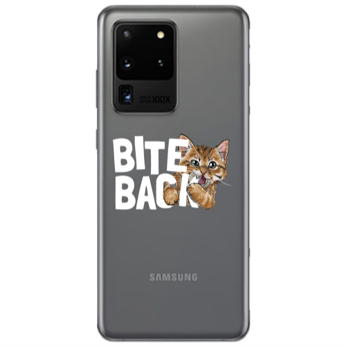 Samsung S20 Ultra bitte back cat Transparent Silicone TPU Θήκη
