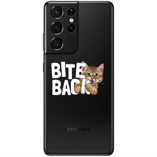 Samsung S21 Ultra bitte back cat Transparent Silicone TPU Θήκη