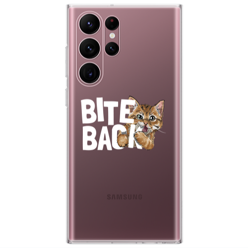 Samsung S22 Ultra bitte back cat Transparent Silicone TPU Θήκη