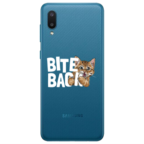 Samsung A02 bitte back cat Transparent Silicone TPU Θήκη