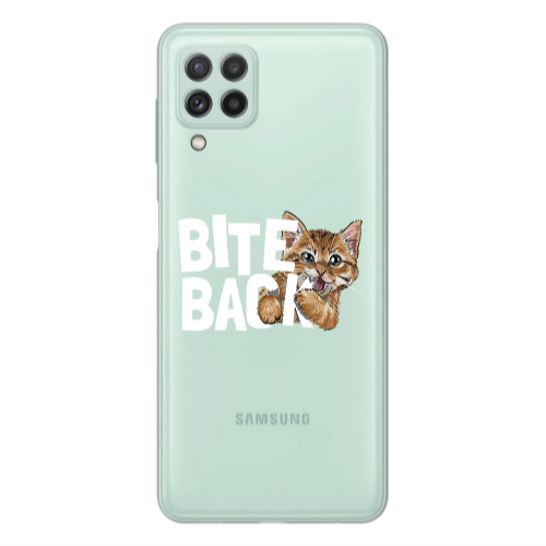 Samsung A22 4G bitte back cat Transparent Silicone TPU Θήκη