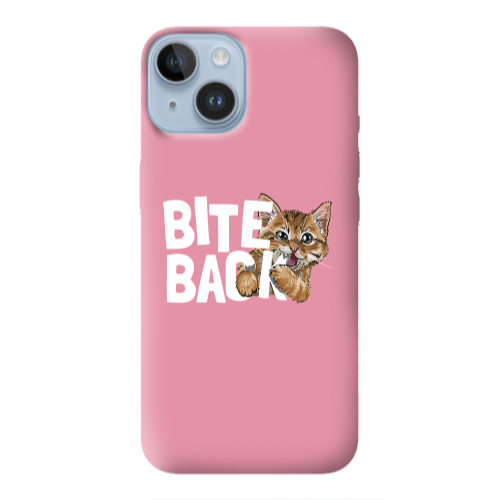 Apple iPhone 14 Plus bitte back cat Pink Colored Silicone TPU Θήκη