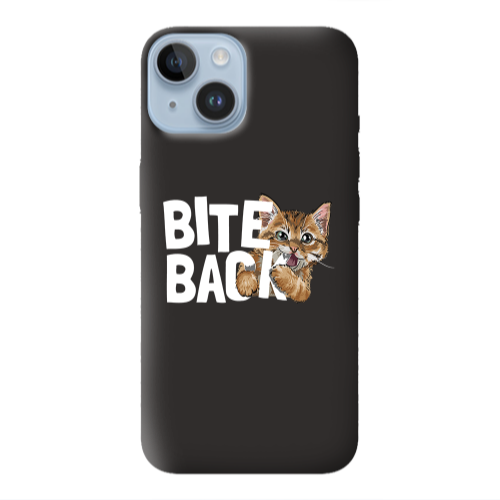 Apple iPhone 14 Plus bitte back cat Black Colored Silicone TPU Θήκη