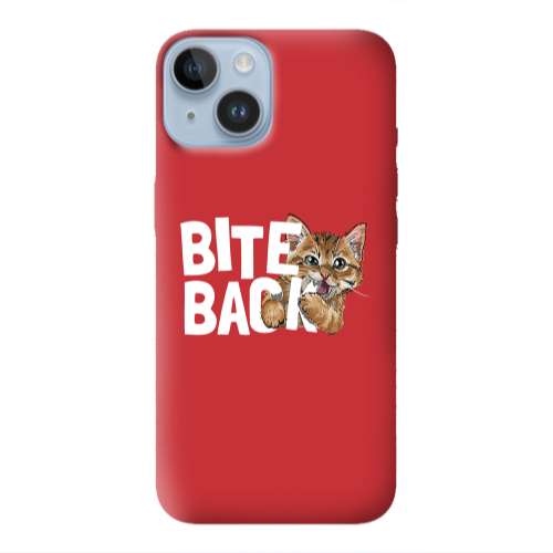 Apple iPhone 14 Plus bitte back cat Red Colored Silicone TPU Θήκη