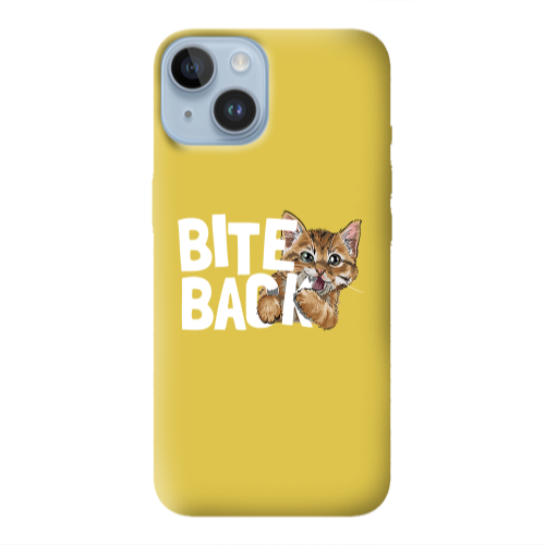 Apple iPhone 14 Plus bitte back cat Yellow Colored Silicone TPU Θήκη