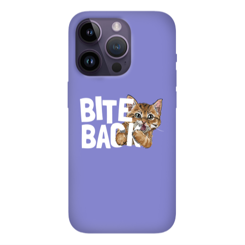 Apple iPhone 14 Pro  bitte back cat Purple Colored Silicone TPU Θήκη