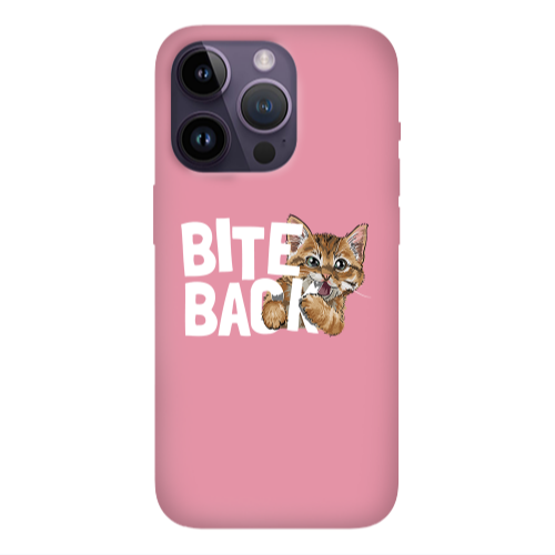 Apple iPhone 14 Pro Max bitte back cat Pink Colored Silicone TPU Θήκη