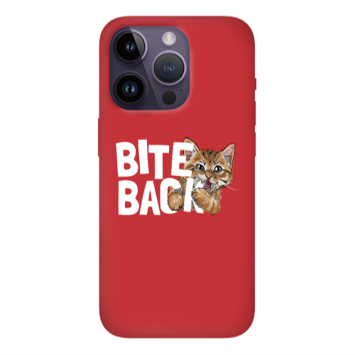 Apple iPhone 14 Pro Max bitte back cat Red Colored Silicone TPU Θήκη