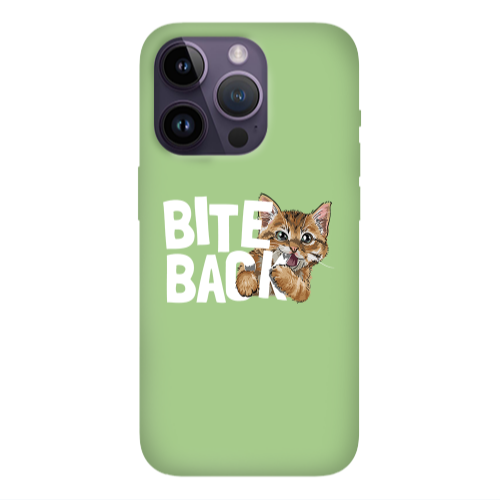Apple iPhone 14 Pro Max bitte back cat Light Green Colored Silicone TPU Θήκη
