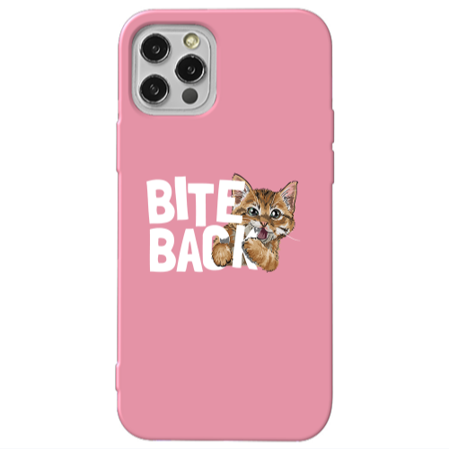 Apple iPhone 13 Pro bitte back cat Pink Colored Silicone TPU Θήκη