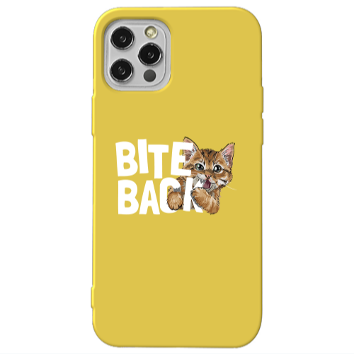 Apple iPhone 13 Pro bitte back cat Yellow Colored Silicone TPU Θήκη