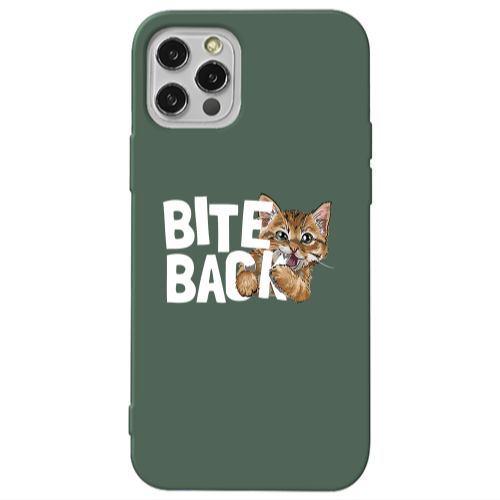 Apple iPhone 13 Pro bitte back cat Dark Green Colored Silicone TPU Θήκη