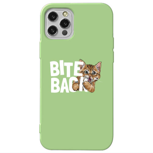 Apple iPhone 12 Pro Max bitte back cat Light Green Colored Silicone TPU Θήκη