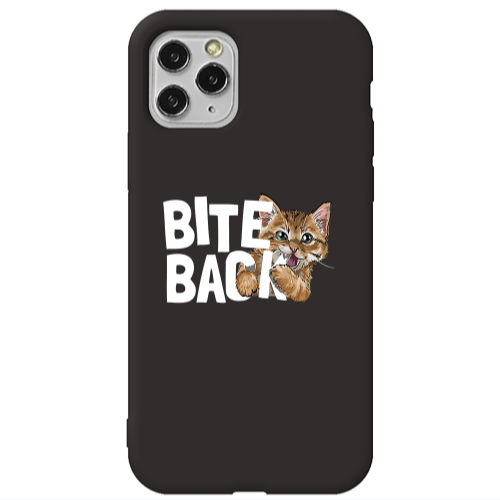Apple iPhone 11 Pro Max bitte back cat Black Colored Silicone TPU Θήκη