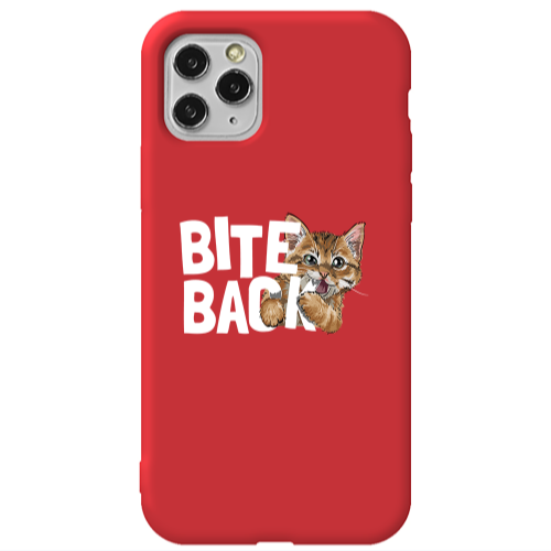 Apple iPhone 11 Pro Max bitte back cat Red Colored Silicone TPU Θήκη