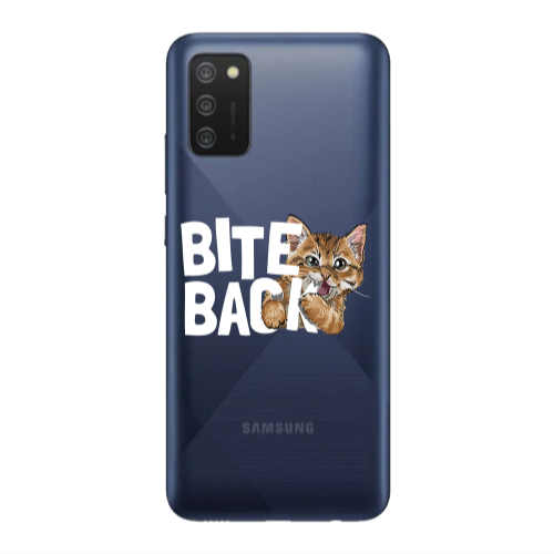 Samsung A03S bitte back cat Transparent Silicone TPU Θήκη