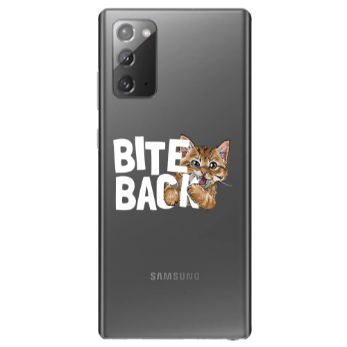 Samsung Note 20 bitte back cat Transparent Silicone TPU Θήκη