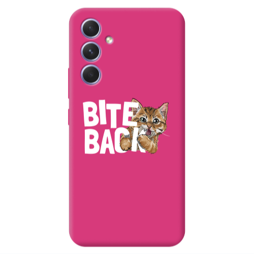 Samsung A54 bitte back cat Fuchsia Colored Silicone TPU Θήκη