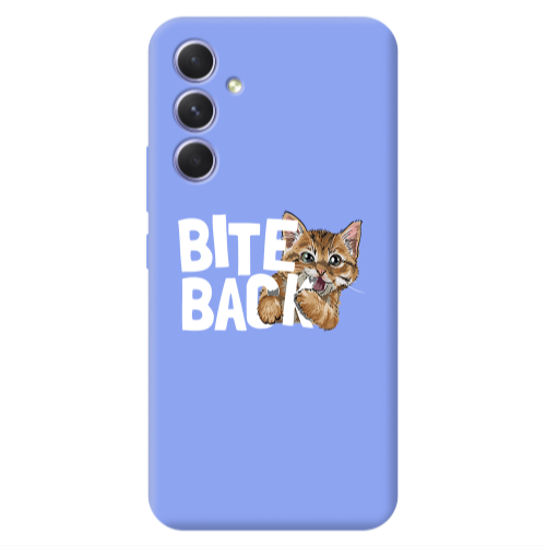 Samsung A54 bitte back cat Light Purple Colored Silicone TPU Θήκη