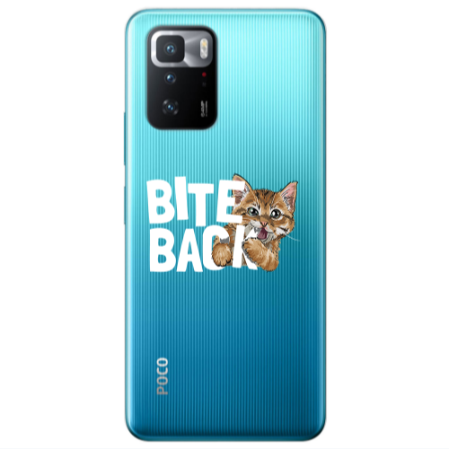 Xiaomi Poco X3 GT bitte back cat Transparent Silicone TPU Θήκη
