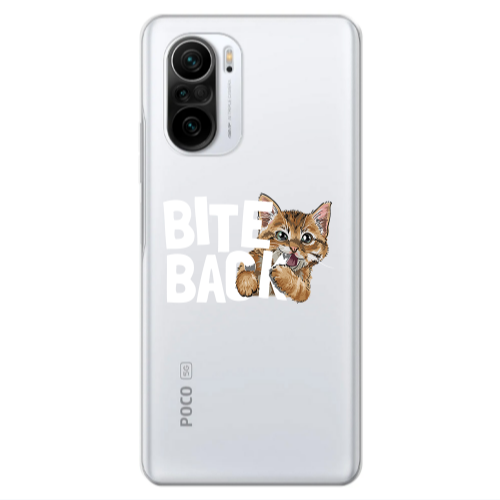 Xiaomi Poco F3 bitte back cat Transparent Silicone TPU Θήκη