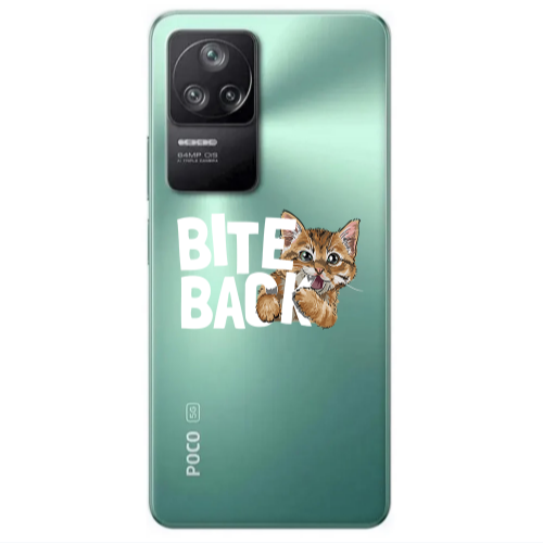 Xiaomi Poco F4 bitte back cat Transparent Silicone TPU Θήκη