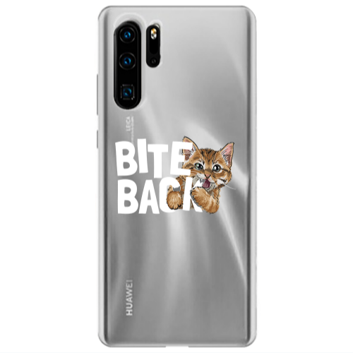 Huawei P30 Pro bitte back cat Transparent Silicone TPU Θήκη