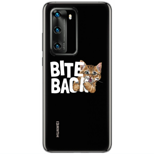 Huawei P40 bitte back cat Transparent Silicone TPU Θήκη