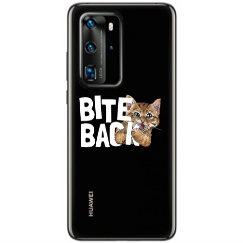 Huawei P40 Pro bitte back cat Transparent Silicone TPU Θήκη