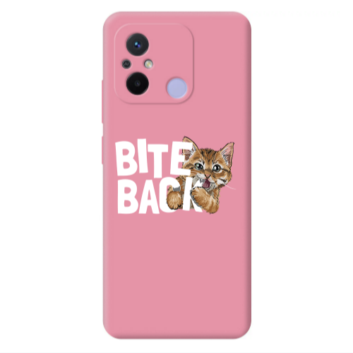 Xiaomi Redmi 12C bitte back cat Pink Colored Silicone TPU Θήκη