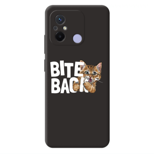 Xiaomi Redmi 12C bitte back cat Black Colored Silicone TPU Θήκη