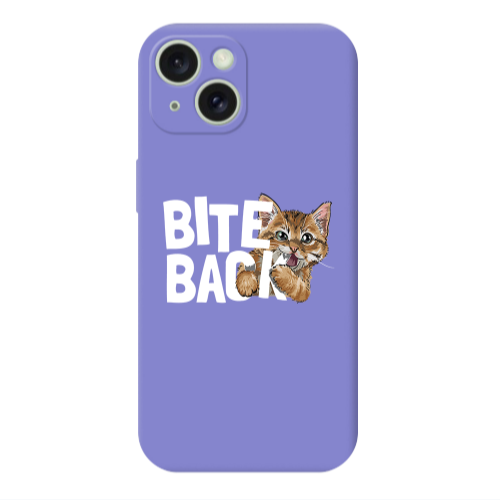 Apple iPhone 15 Plus bitte back cat Purple Colored Silicone TPU Θήκη