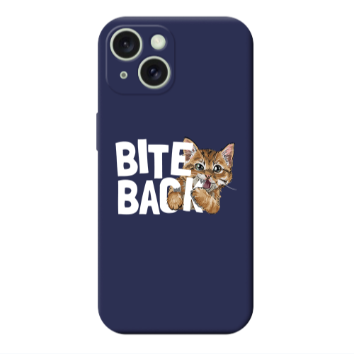 Apple iPhone 15 Plus bitte back cat Dark blue Colored Silicone TPU Θήκη