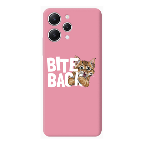 Xiaomi Redmi 12 bitte back cat Pink Colored Silicone TPU Θήκη