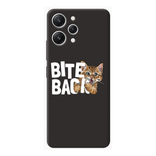 Xiaomi Redmi 12 bitte back cat Black Colored Silicone TPU Θήκη