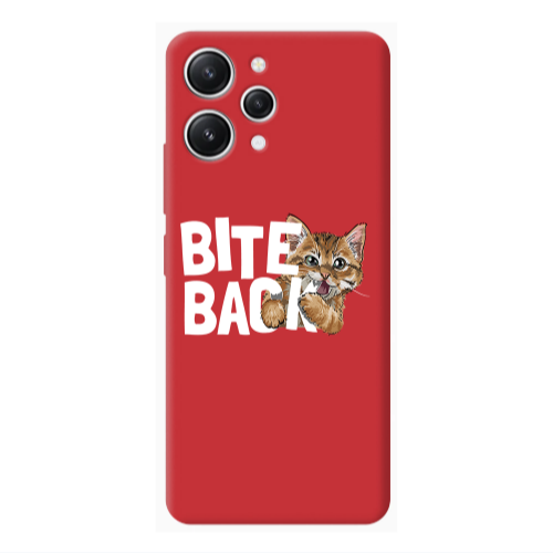Xiaomi Redmi 12 bitte back cat Red Colored Silicone TPU Θήκη