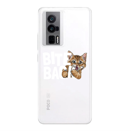 Xiaomi Poco F5 Pro bitte back cat Transparent Silicone TPU Θήκη