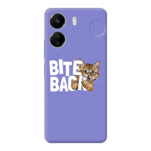Xiaomi Redmi 13C bitte back cat Purple Colored Silicone TPU Θήκη