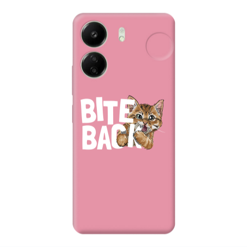 Xiaomi Redmi 13C bitte back cat Pink Colored Silicone TPU Θήκη