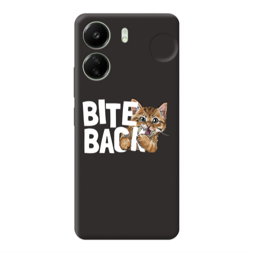 Xiaomi Redmi 13C bitte back cat Black Colored Silicone TPU Θήκη