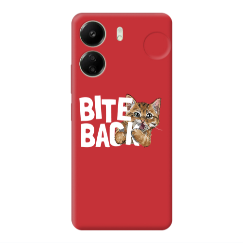 Xiaomi Redmi 13C bitte back cat Red Colored Silicone TPU Θήκη