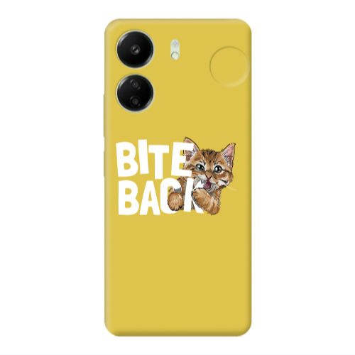 Xiaomi Redmi 13C bitte back cat Yellow Colored Silicone TPU Θήκη