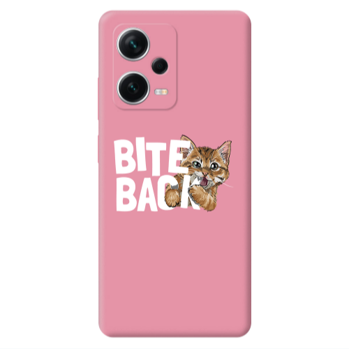 Xiaomi Poco X5 bitte back cat Pink Colored Silicone TPU Θήκη